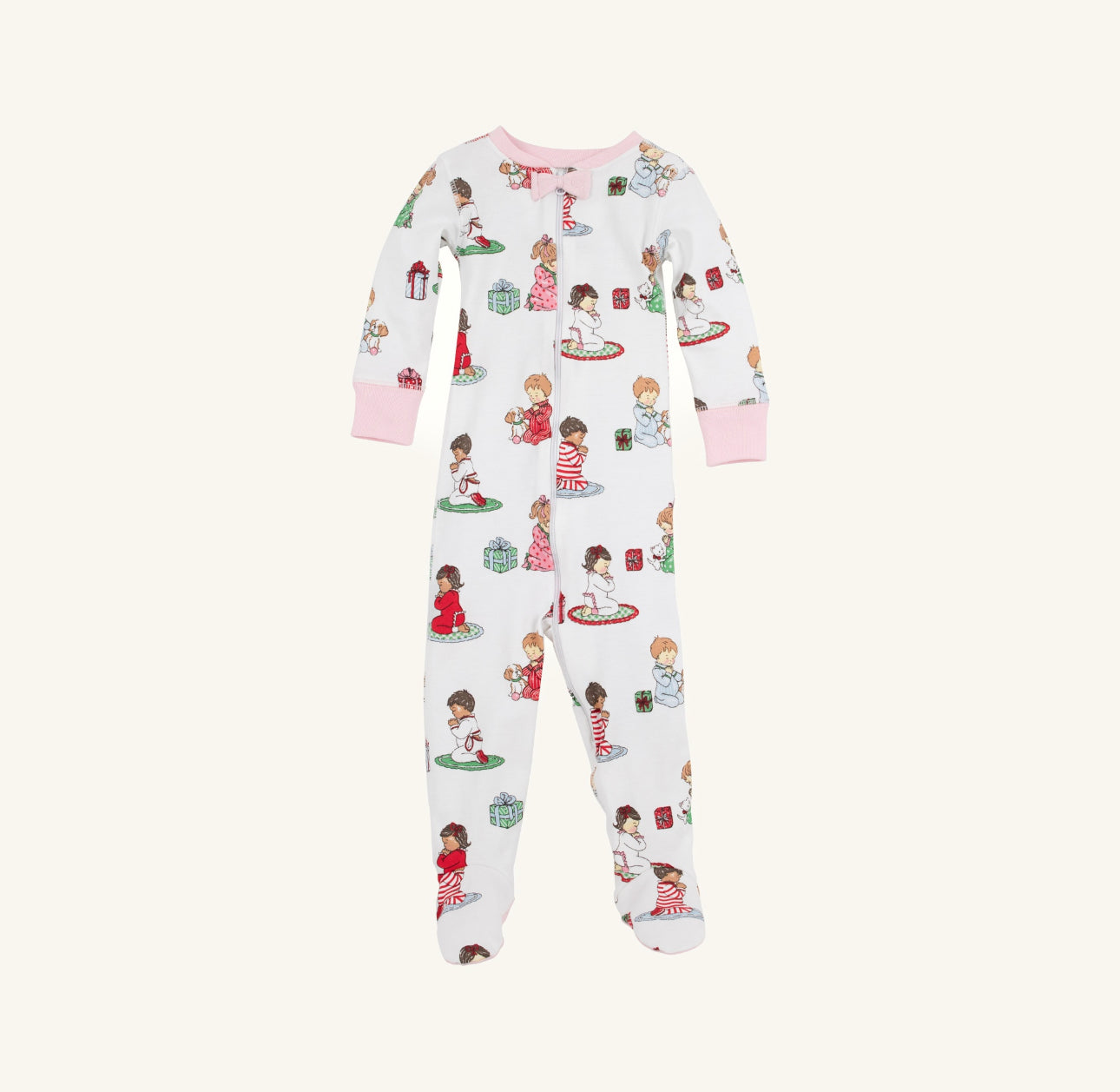 TBBC | Noelle's Night Night Footie - Holiday Patience & Prayers/Palm Beach Pink