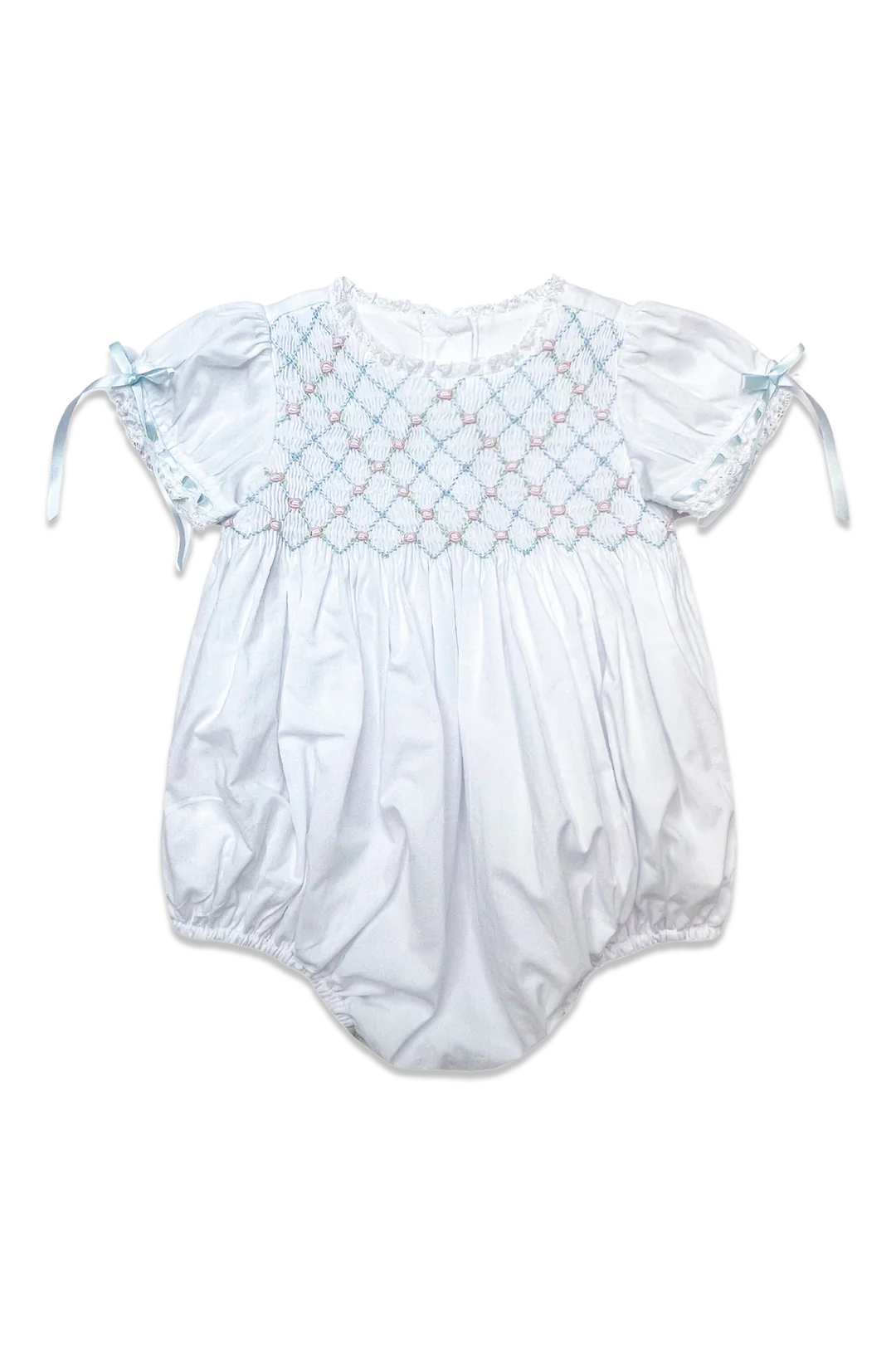 Percy & Tyne | Heirloom Bubble - White Batiste/Blue Smocking
