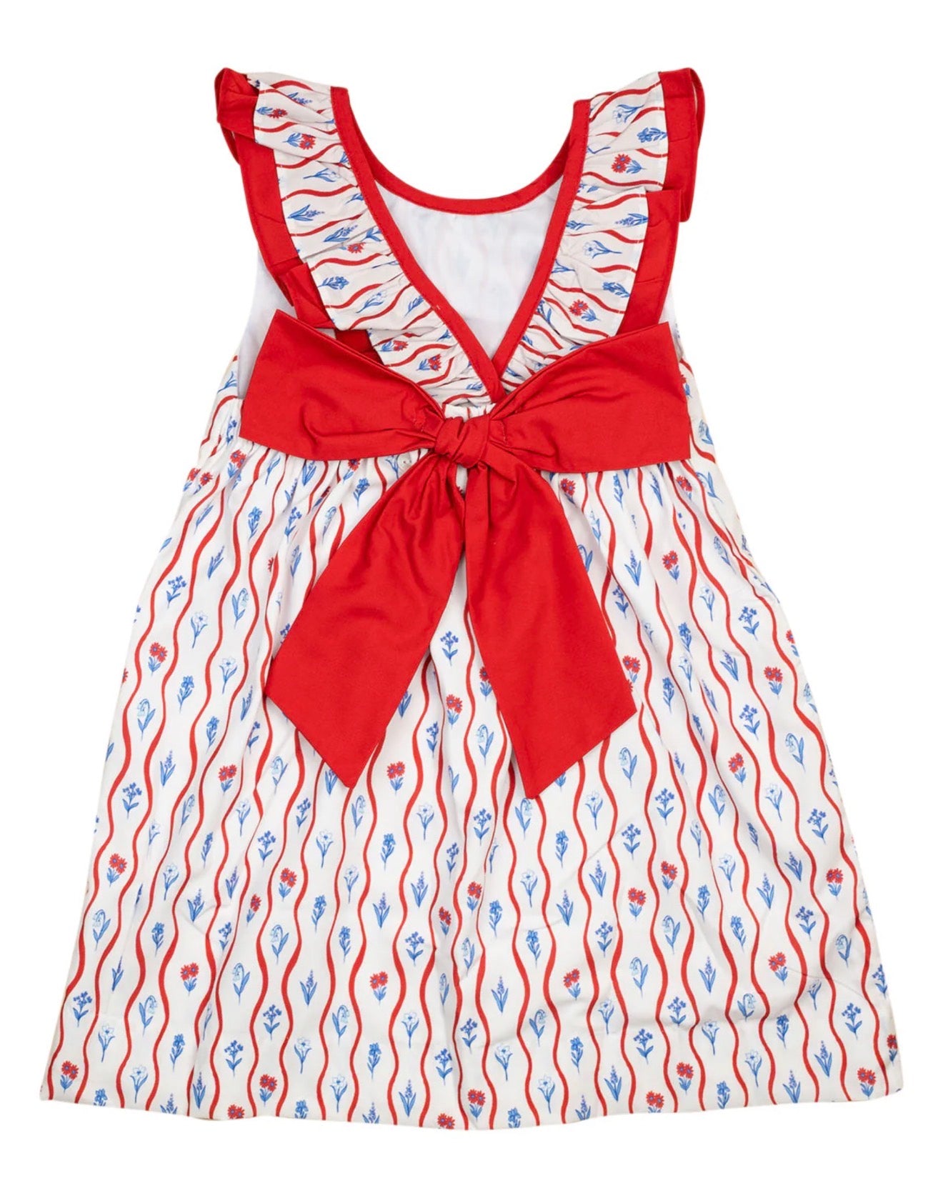Smockingbird | Red White Blue Floral Josie Dress