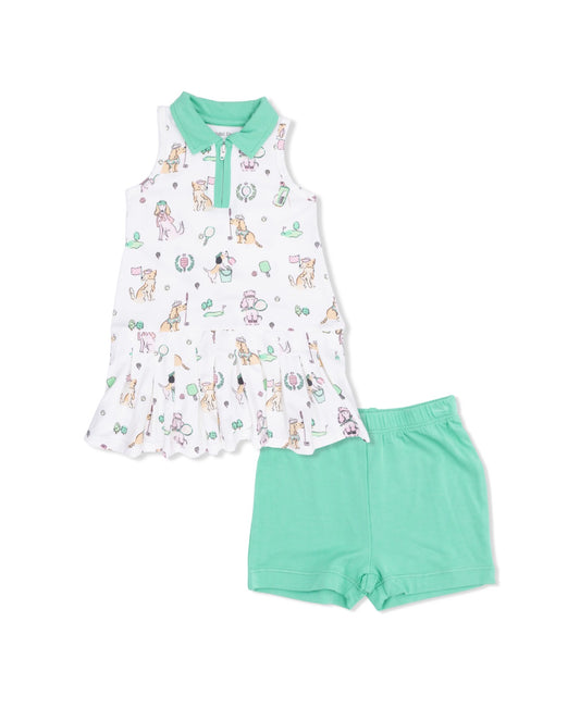 Angel Dear | Country Club Dogs Pink Polo Tennis Dress & Shorts