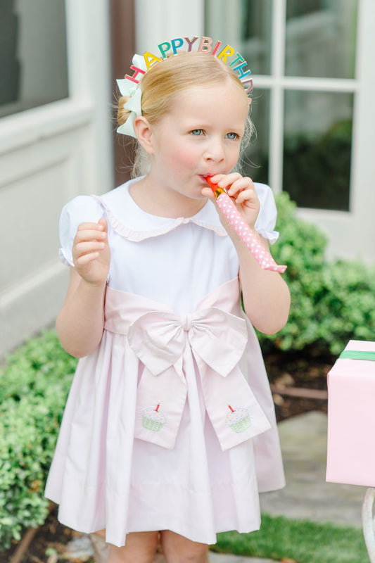 Proper Peony - Pink Cupcake Sash Birthday Dress