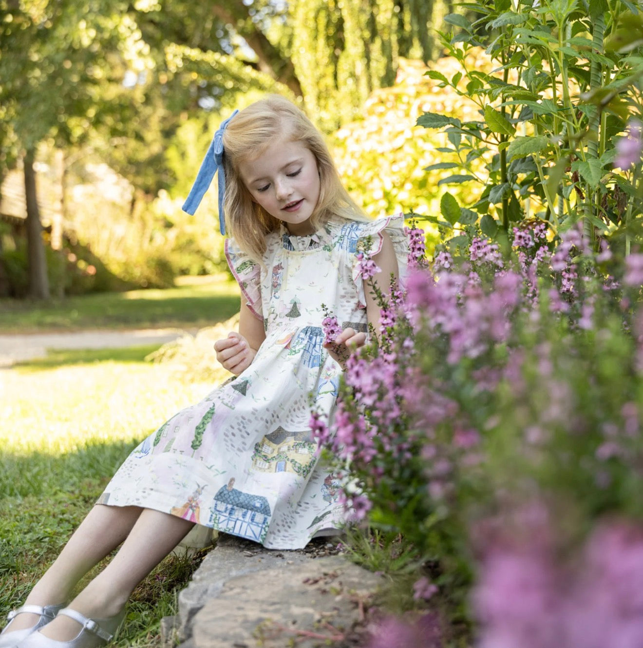 Pink Chicken | Girls Jennifer Dress - Whimsical Castle