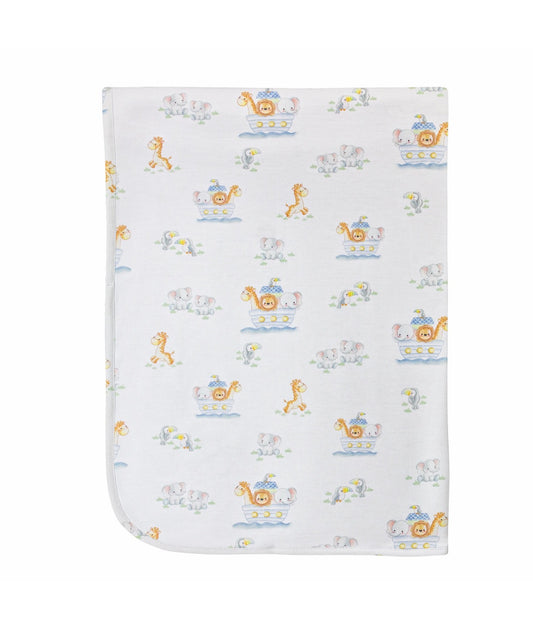 Baby Club Chic | Noah's Ark Blue Receiving Blanket