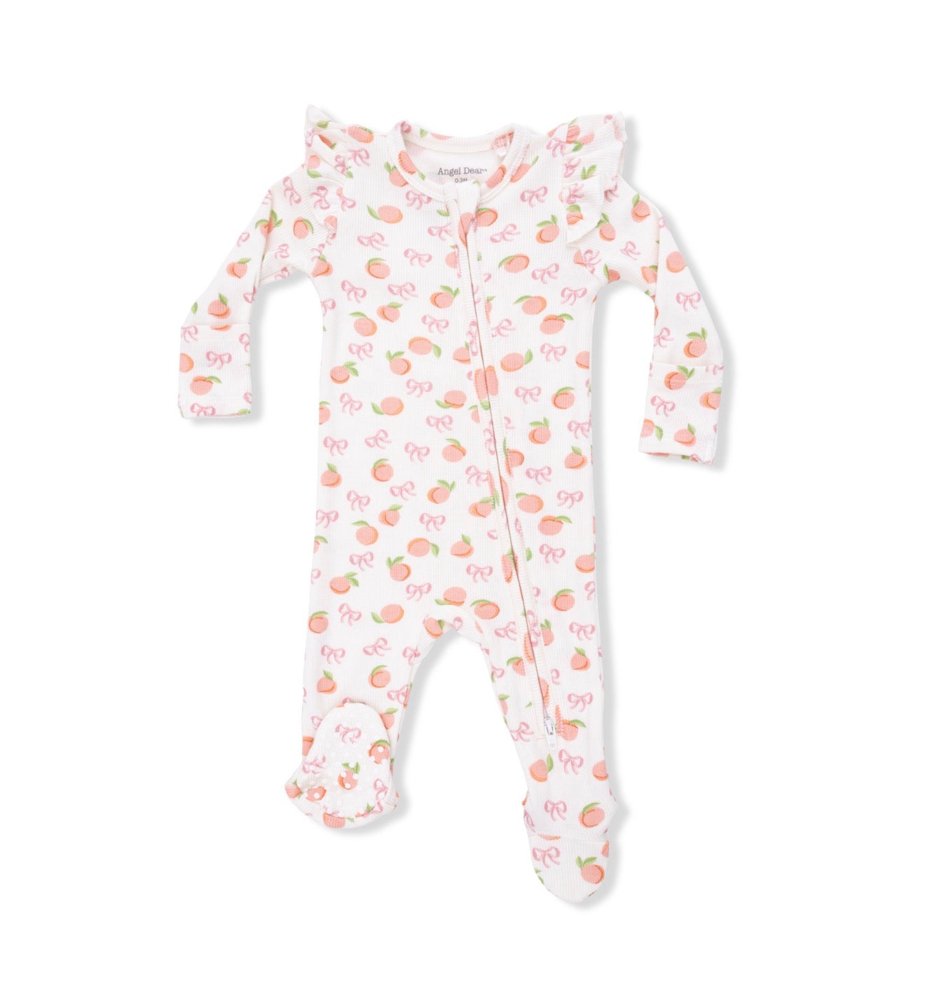 Angel Dear | Little Peaches 2-Way Zipper Ruffle Footie