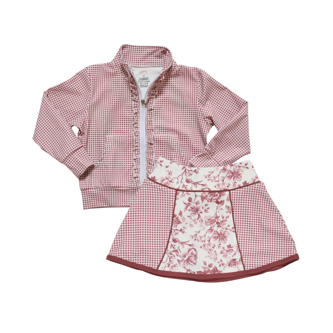 Be Girl | Floral Gingham Skort Set