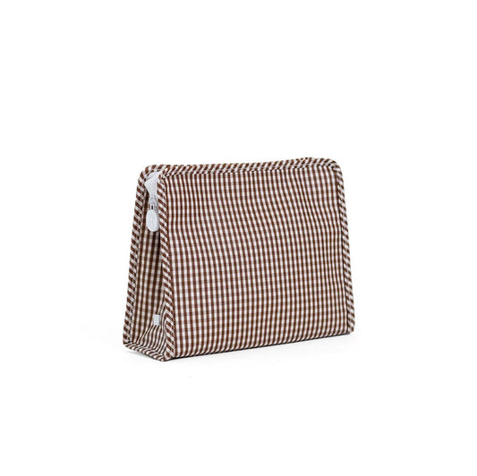 TRVL | Roadie Large Zip Pouch - Gingham Coco
