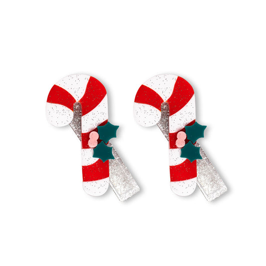 Lilies & Roses - Candy Cane Alligator Clips