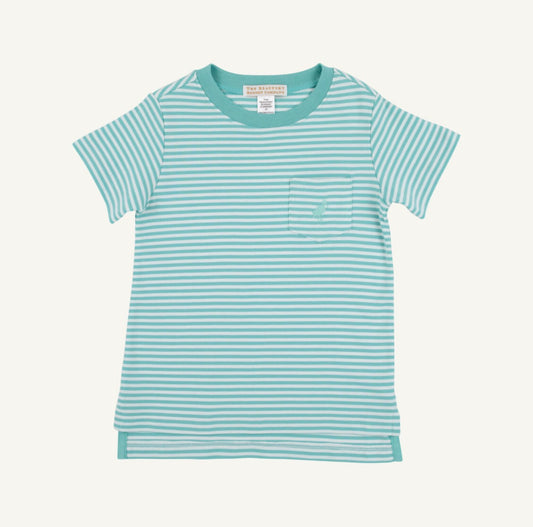 TBBC | Carter Crewneck - Turks Teal Stripe
