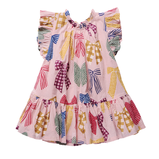 Pink Chicken | Girls Harper Dress - Patterned Bows