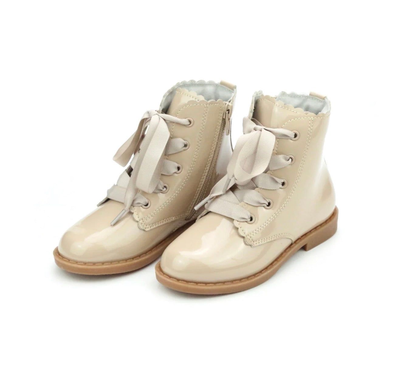 L'Amour | Josephine Scalloped Boot Patent Taupe