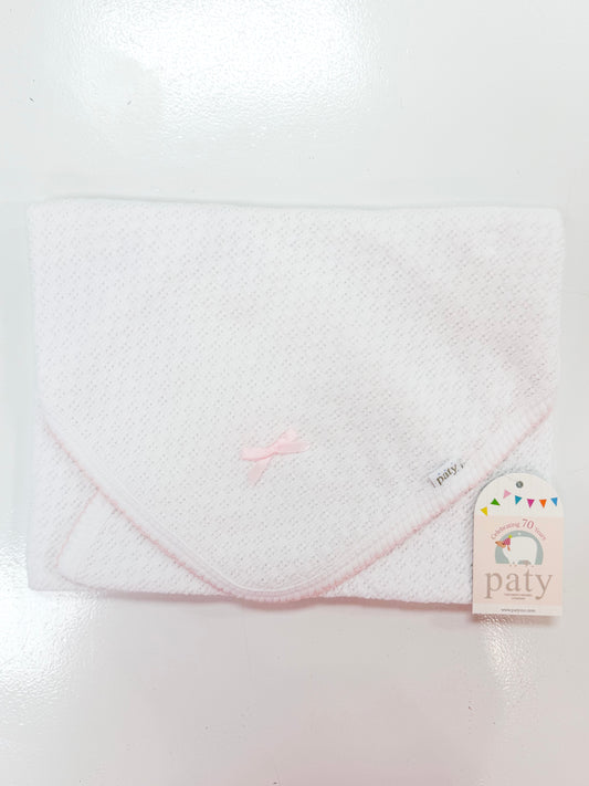 Paty | Pink Bow Receiving Blanket
