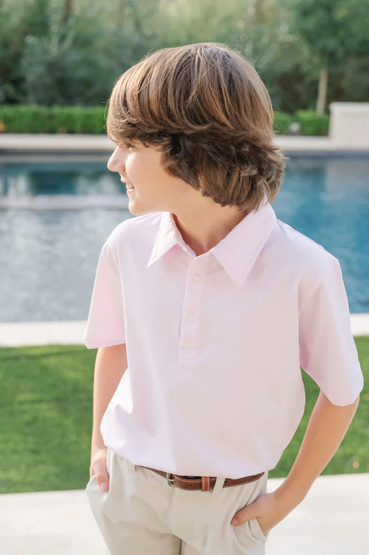 Lila & Hayes - Will Performance Polo Pink/White Stripes