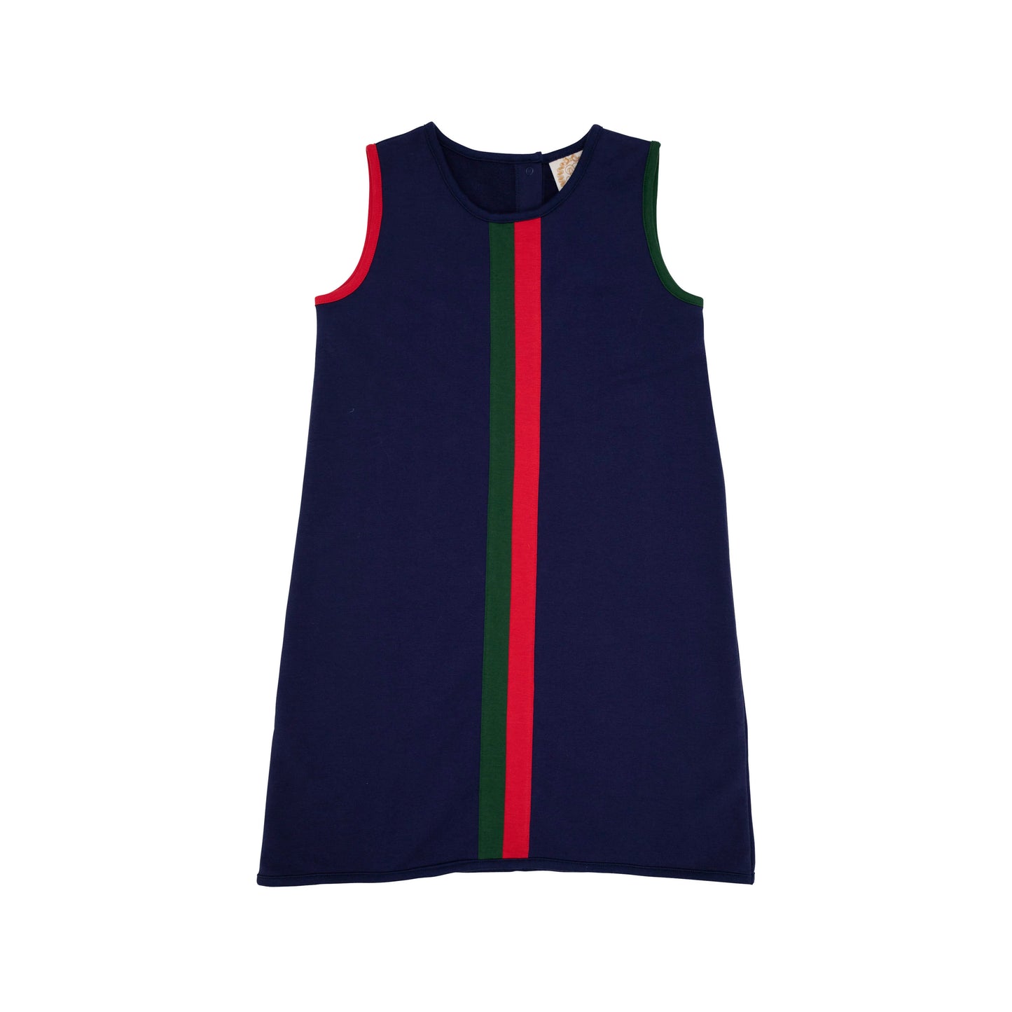 TBBC - Annie Apron Dress Stripes Nantucket Navy/Red/Grier Green