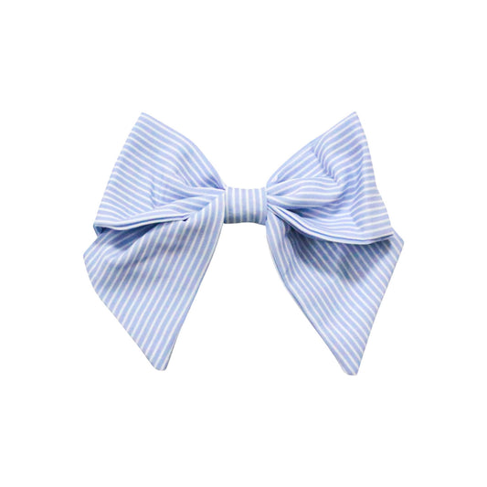 Be Girl | Classic Bow - Blue Pinstripe