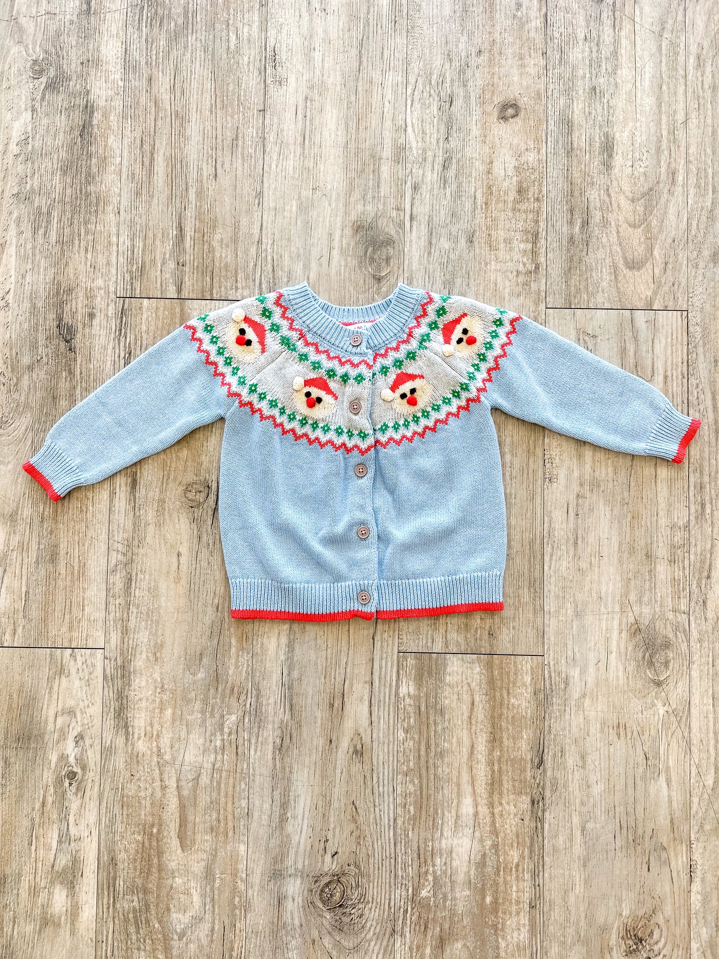 Lulu Bebe | Blue Santa Cardigan