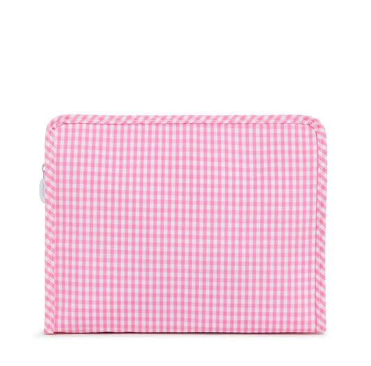 TRVL | Roadie Large Zip Pouch - Gingham Pink