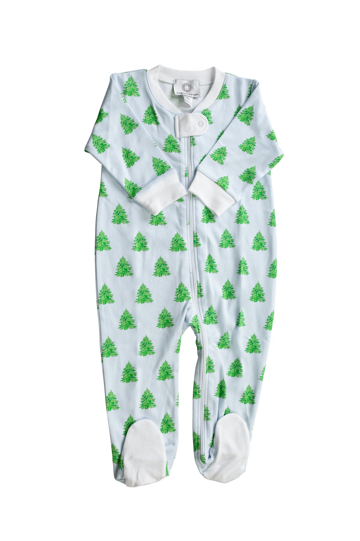 Proper Peony | Blue Tannenbaum Zipper Pajama