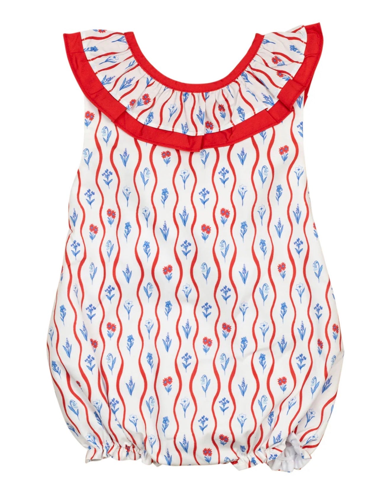 Smockingbird | Red White Blue Floral Josie Bubble