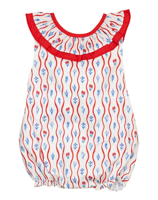 Smockingbird | Red White Blue Floral Josie Bubble