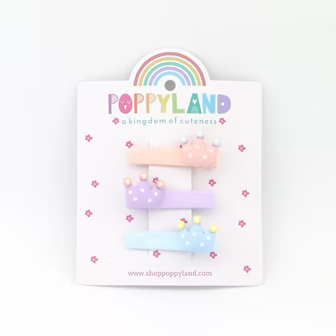 Poppyland | Pastel Crowns Hair Clips
