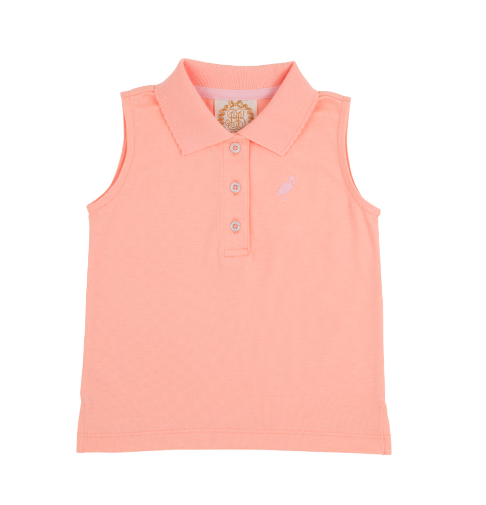 TBBC - Sleeveless Anna Price Polo - Pompano Peach