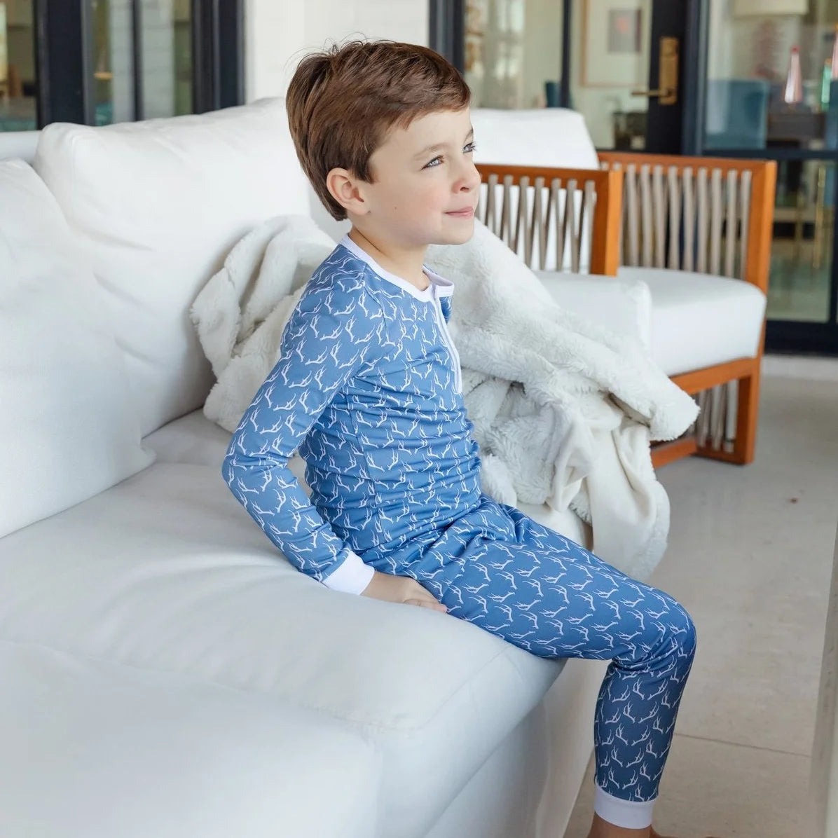 Lila & Hayes | Jack Boys' Pajama Pant Set - Rustic Antlers