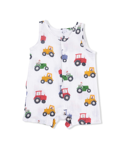 Angel Dear | Tractor Friends Sleeveless Shortie Romper