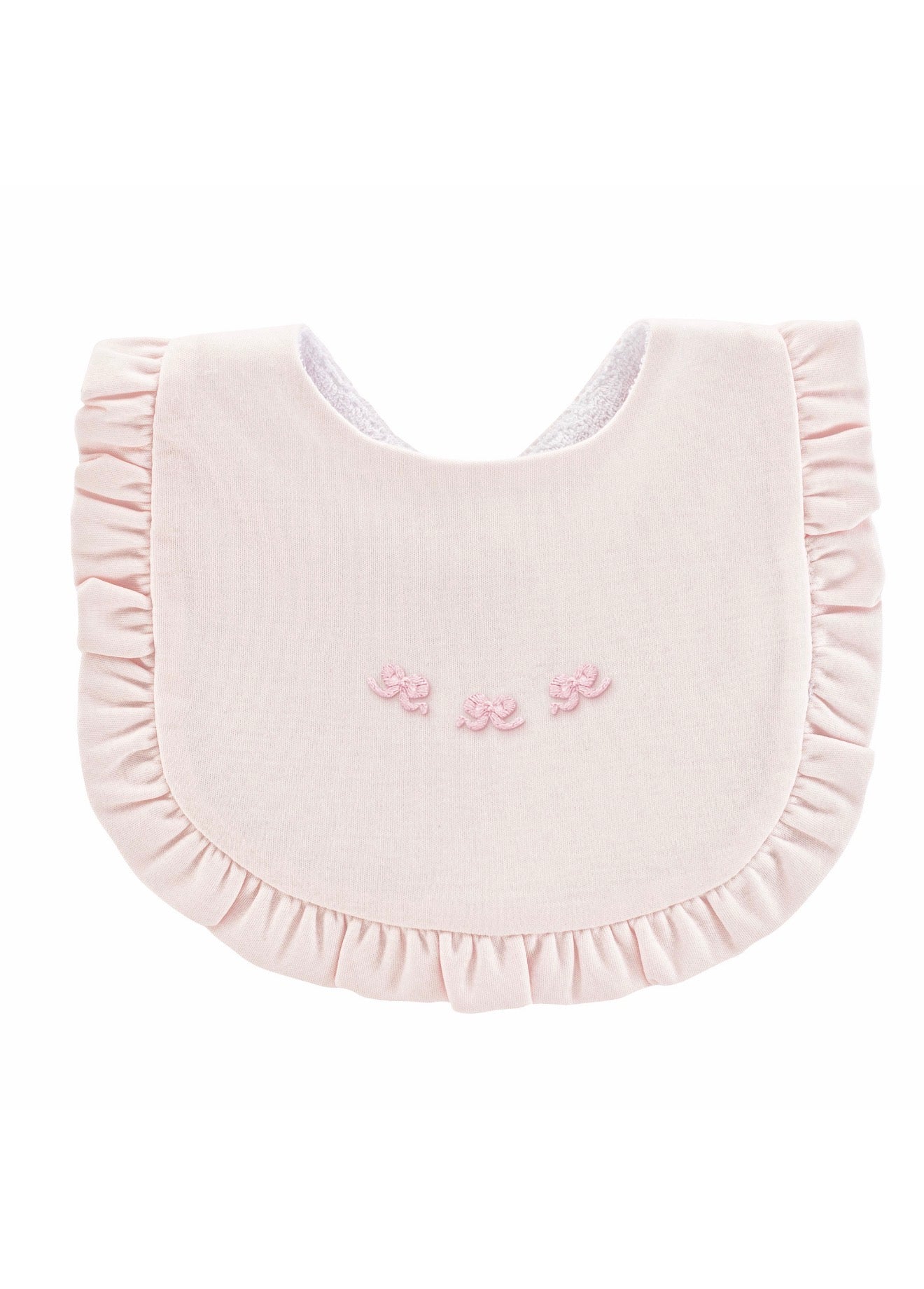 Baby Club Chic | Little Bows Ruffled Embroidered Bib
