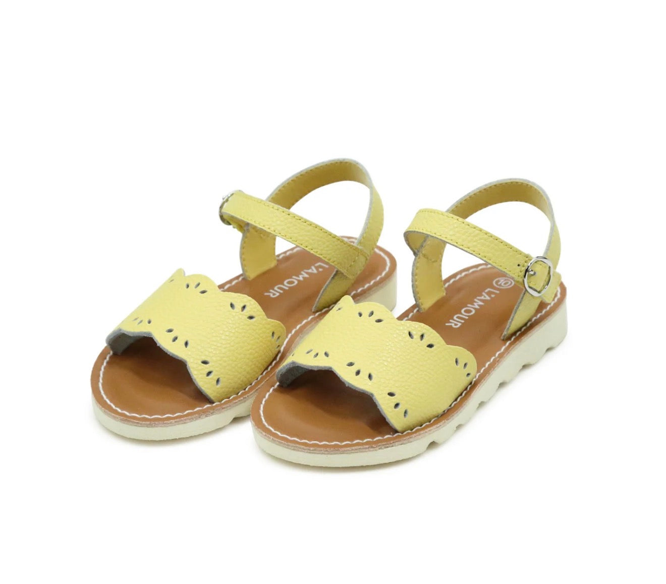 L'Amour | Ella Scalloped Sandals - Limoncello
