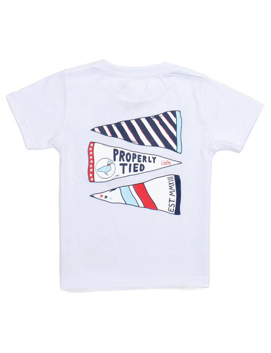 Properly Tied | Americana Pennant White Tee