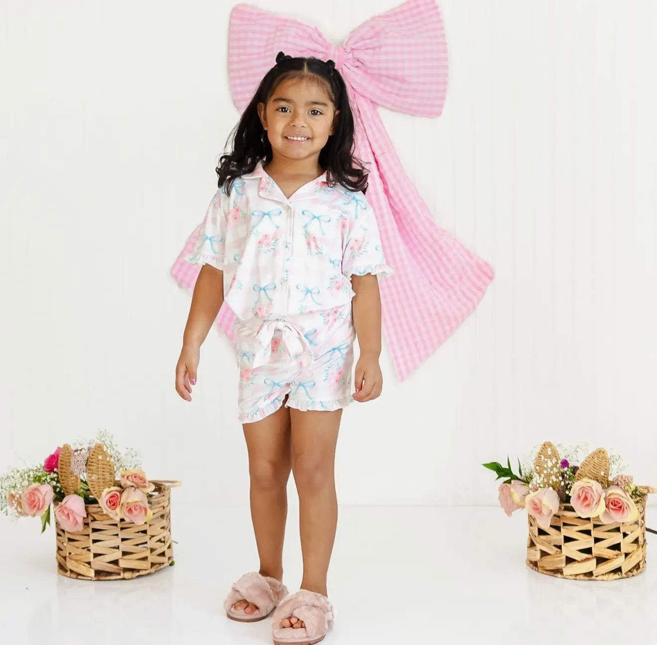Sweet Wink | Gingham Trellis Girls Lounge Set