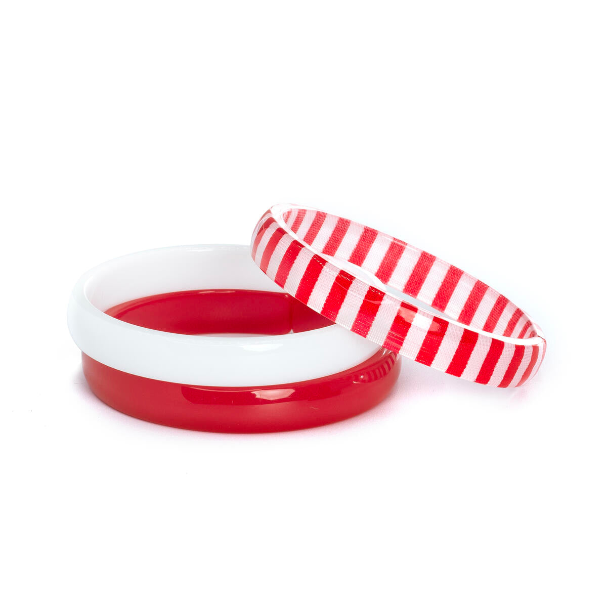 Lilies & Roses - Red White Stripe Bangles