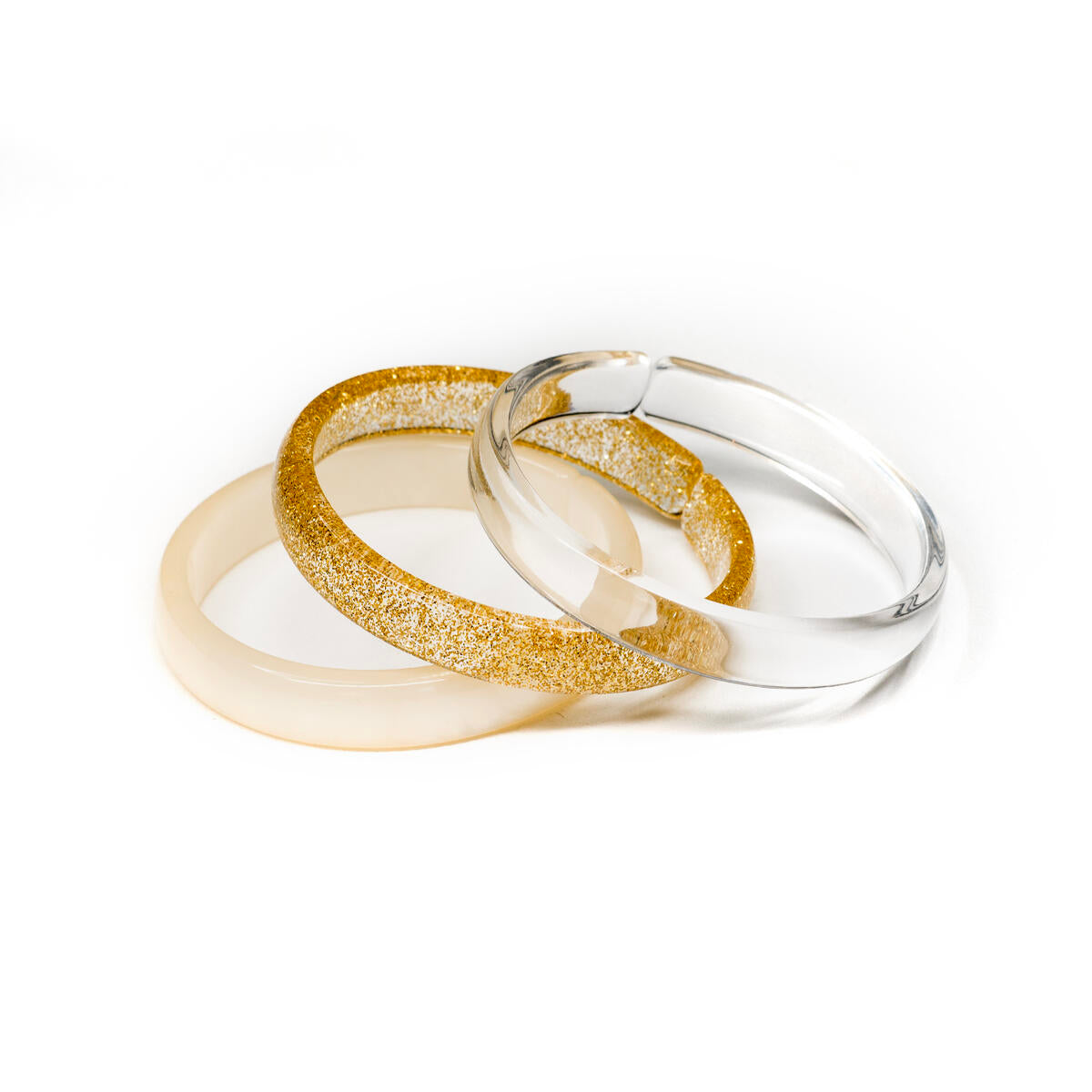 Lilies & Roses - Plain Glitter Gold Mix Bangles