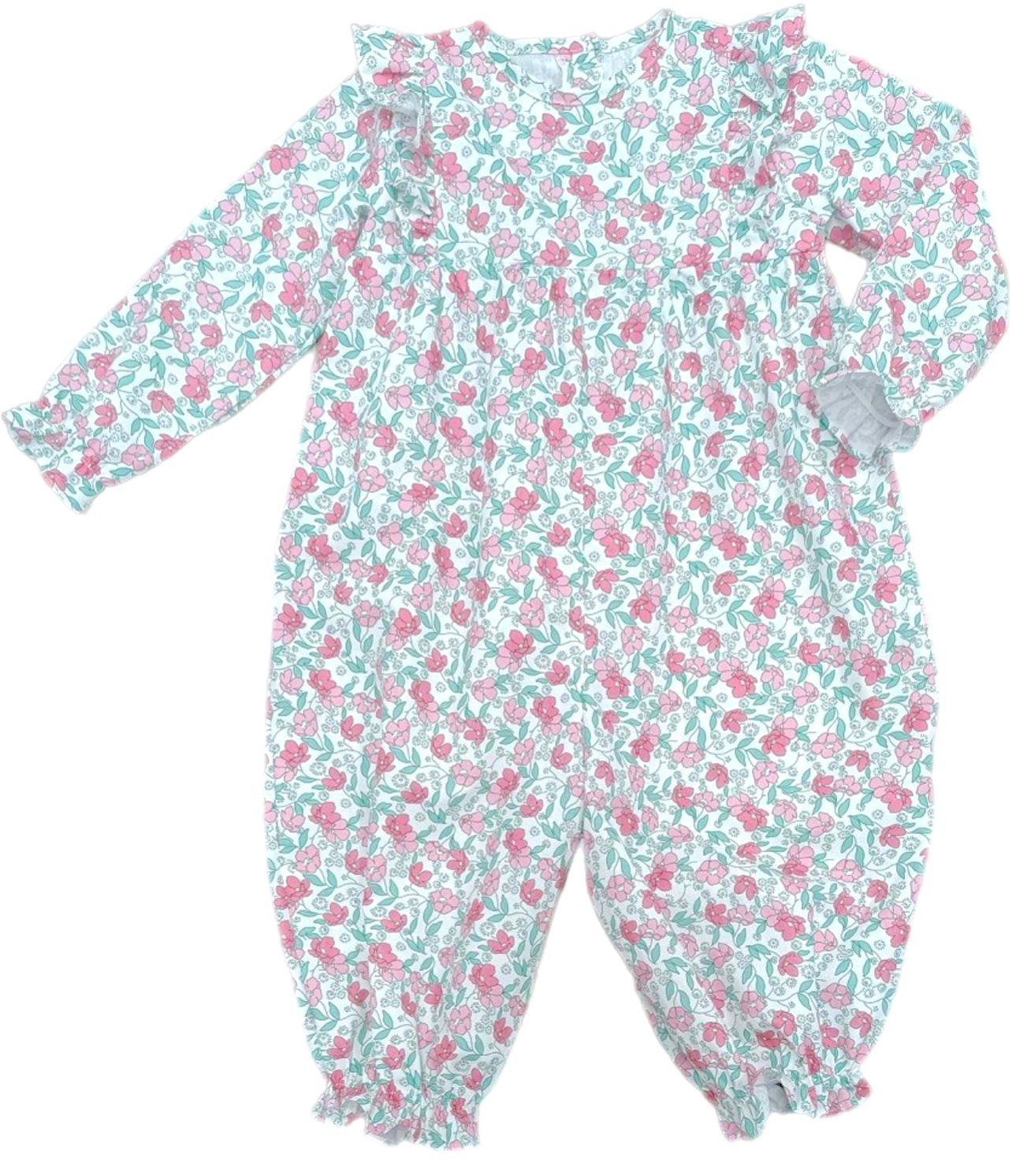 James & Lottie - Harper Green/Pink Floral Long Bubble