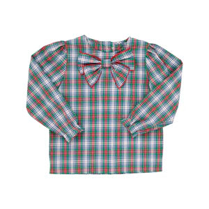 TBBC - Beatrice Bow Blouse Onesie Prestonwood Plaid/Richmond Red