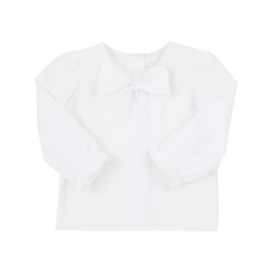 TBBC - Beatrice Bow Blouse Broadcloth Worth Avenue White