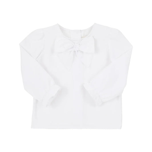 TBBC - Beatrice Bow Blouse Broadcloth Worth Avenue White