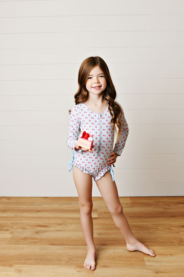Swoon | Strawberry Rashguard One Piece Swimsuit