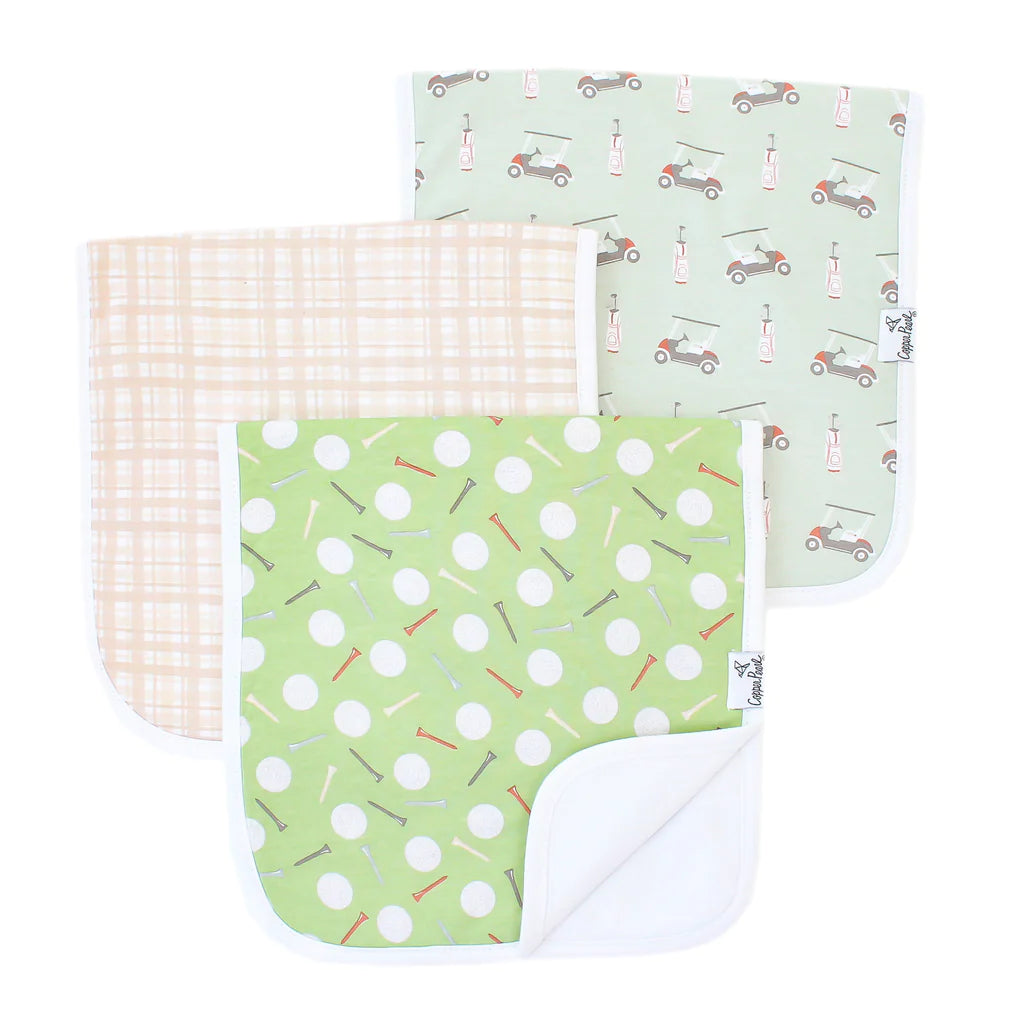 Copper Pearl - Bogey Burp Cloth Set