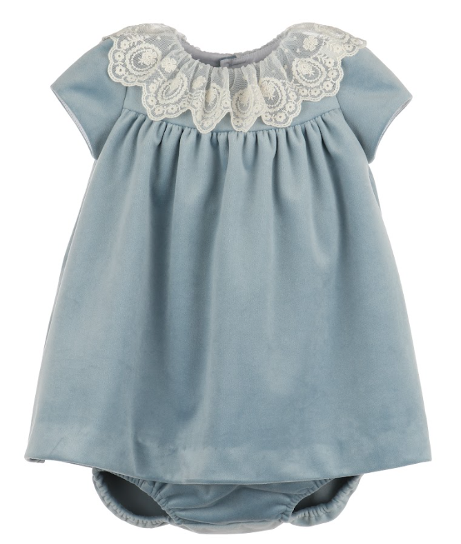 Luli & Me | Blue Deluxe Velvet Float Dress