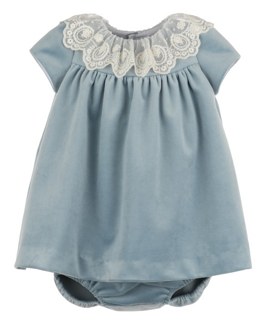 Luli & Me | Blue Deluxe Velvet Float Dress