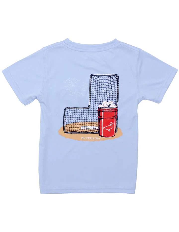 Properly Tied | Baseball Bucket Light Blue Performance Tee