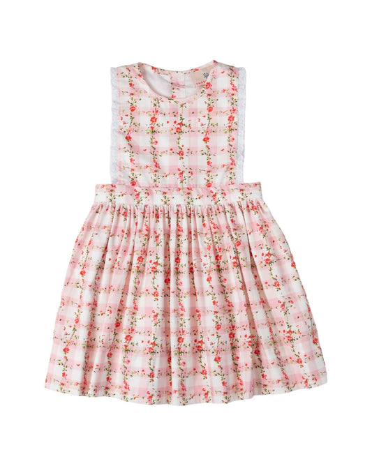 Smockingbird | Pink Florette Gingham Olivia Dress