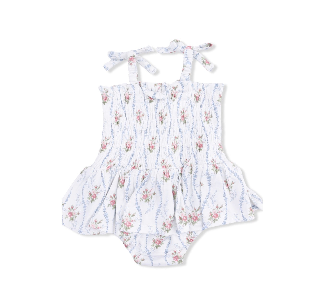 Angel Dear | Heirloom Rose Stripe Smocked Bubble
