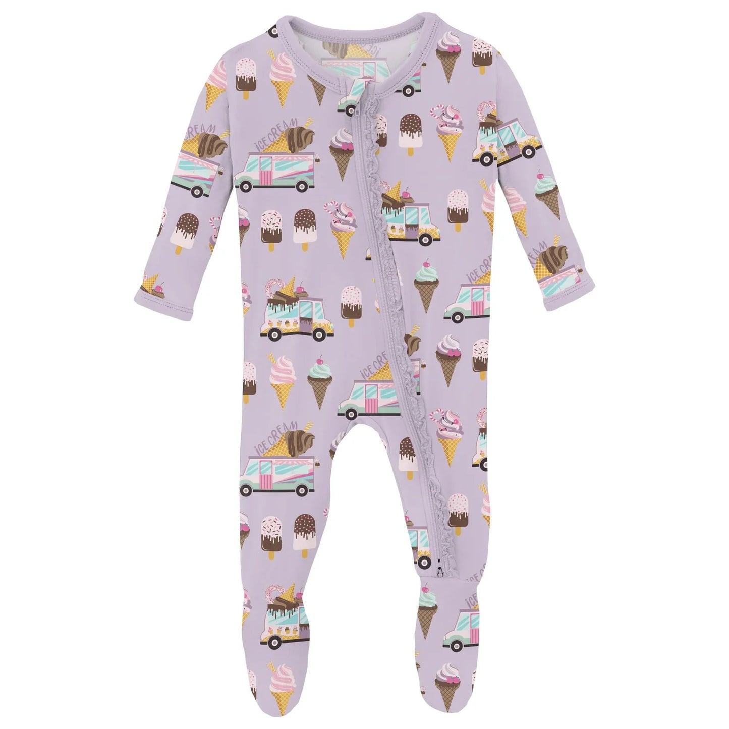 Kickee | Ruffle Footie - Thistle Ice Cream Truck