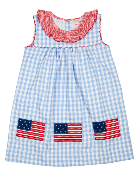 Smockingbird | American Flag Applique Dress