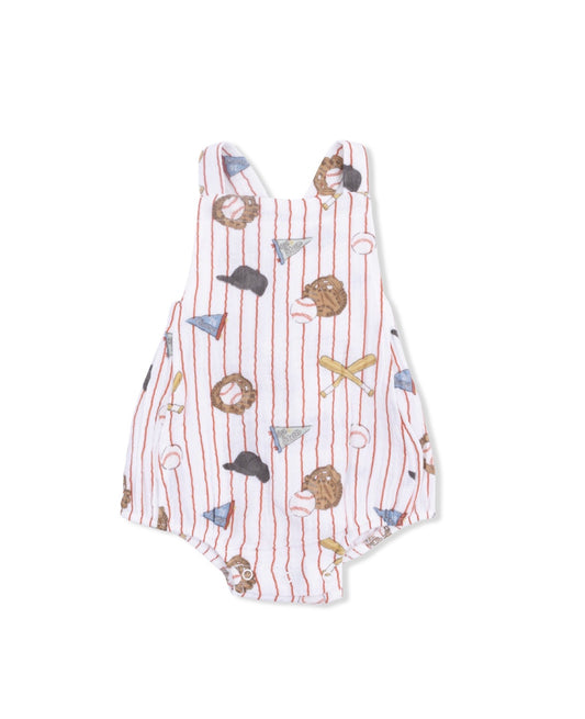 Angel Dear | Vintage Baseball Stripe Retro Sunsuit