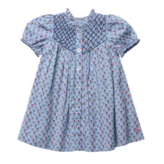 Pink Chicken | Girls Lucia Dress - Light Blue Carnation