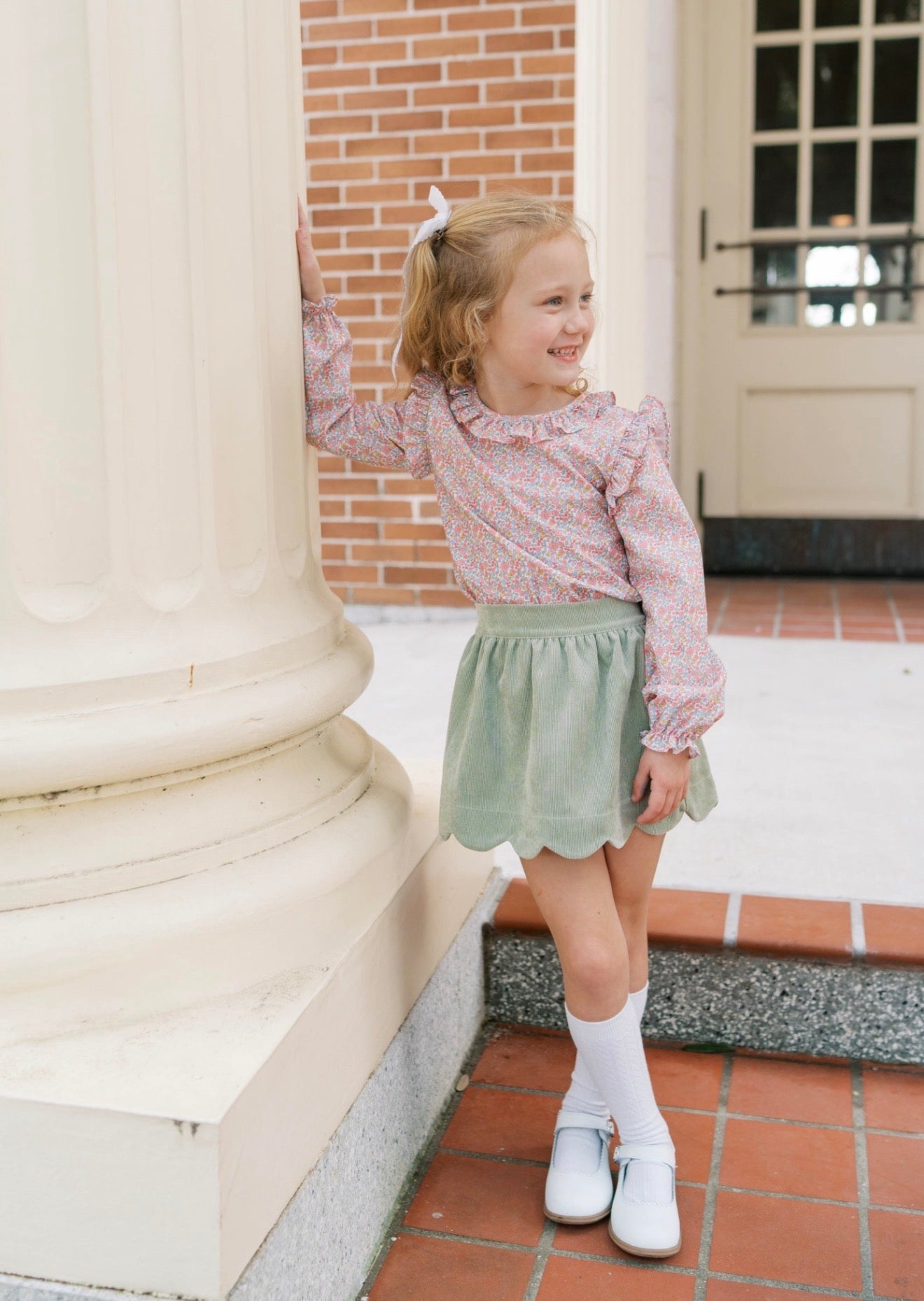 Lullaby Set | Susie Scalloped Skirt - Sweetgrass Corduroy