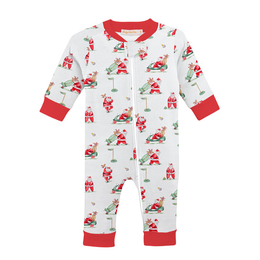 Baby Club Chic - Santa Golf Zipper Coverall